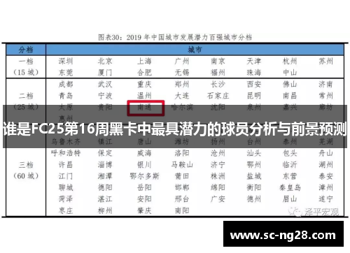谁是FC25第16周黑卡中最具潜力的球员分析与前景预测 谁是FC25第16周黑卡中最具潜力的球员分析与前景预测